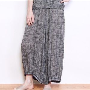 Black crane bud pant pepper medium linen bulb balloon Lana